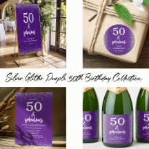 SILVER GLITTER PURPLE 50TH BIRTHDAY COLLECTION