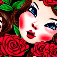 Red Lips and Red Roses Pattern Collection