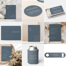 Slate Blue Typewriter Modern Wedding Collection