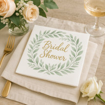 Elegant Greenery Watercolor Boho Bridal Shower