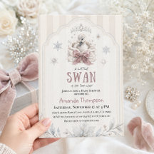 A Little Swan Is on the Way Winter Baby Shower