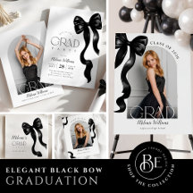 Elegant Black Bow Graduation