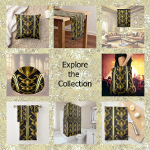 Elegant art deco pattern in black and gold 