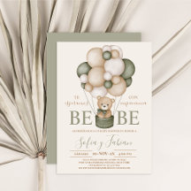 Teddy Bear Sage Green Baby Shower Collection