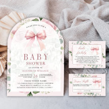 Pink Floral Coquette Bow Baby Shower