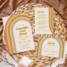 Vintage Retro 70s Rainbow Wedding