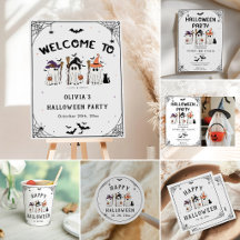 Cute Ghost Witches Halloween Party