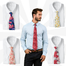 Beautiful Rose, Tulip, Calla Lilies Floral Ties