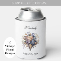 Vintage Floral Can Coolers
