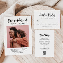 Chic Casual Script and Photo   Wedding