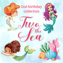 Two the Sea Mermaid Girls 2nd Birthday