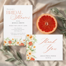 Elegant Citrus Floral Bridal Shower Collection