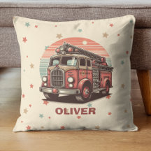 Charming Retro Vintage Fire Truck at Sunset