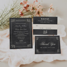 Vintage Black Chalkboard Wedding Collection