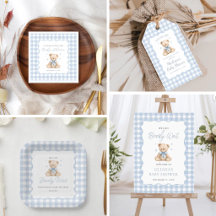 Blue Teddy Bear Baby Shower