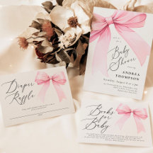 Pink Coquette Bow Baby Shower