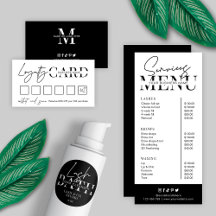 Minimalist Beauty Salon Stationery Black & White