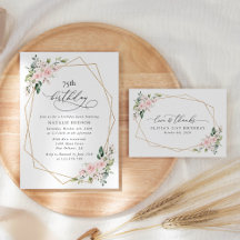 Pink Watercolor Flowers Birthday Collection