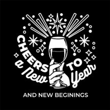 Celebrate New Beginnings Wine Glass Illustration