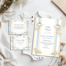 Italian Café Doodle Stripes Baby Shower