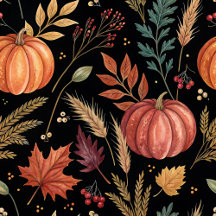Watercolor Autumn Harvest Pattern