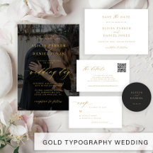 Elegant photo gold typography wedding suite