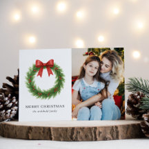 Watercolor Wreath Modern Christmas Card Collection