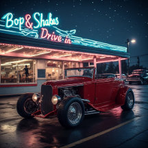 1932 Ford Roadster at Bop and Shakes Drive In