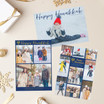 Happy Hanukkah Modern Family Photo Cards