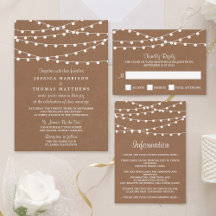 String Lights On Rustic Kraft Wedding Collection