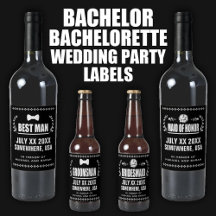 Bachelor Bachelorette Wedding Party Labels