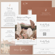 Desert Pampas Grass | Wedding Invitation Suite