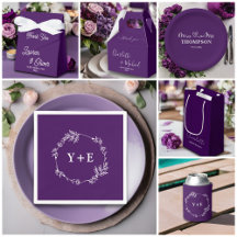 Purple Script Minimalist Wedding
