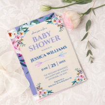 LAVENDER BOHO WATERCOLOR FLORAL BABY SHOWER