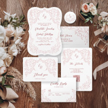 Sketched Vintage Flourish Monogram Wedding