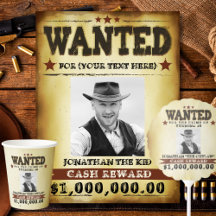 Western Cowboy Wanted Poster Birthday Party