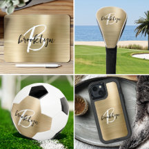 Glam Gold Brushed Metal Monogram Gifts