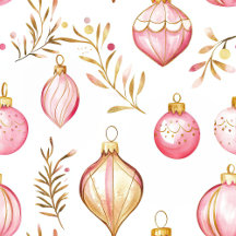 Pink Gold Vintage Ornaments Christmas
