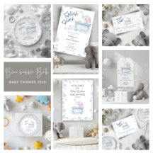 Blue Bubble Bath Animal Baby Shower