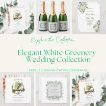 Elegant White Greenery Floral Wedding Collection