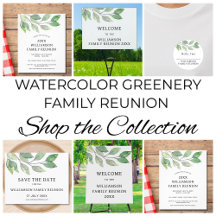 Watercolor Greenery Family Reunion Collection