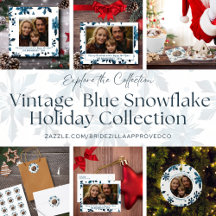 Vintage Blue Snowflake Holiday Collection