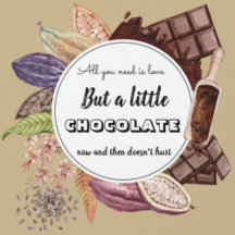 Illustration with a quote about chocolate