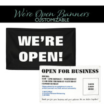 We're Open! Customized Outdoor Vinyl Banner Signs 