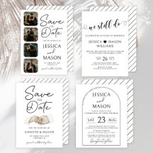 Minimalist black and white wedding