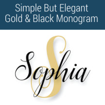 Simple But Elegant Gold and Black Monogram