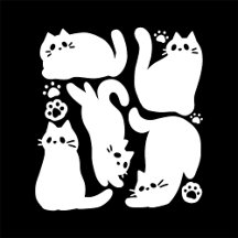 White Kitten Silhouettes - Cute Feline Design