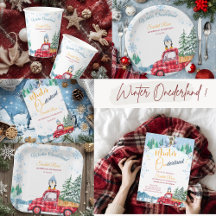winter onederland 1st birthday invitations