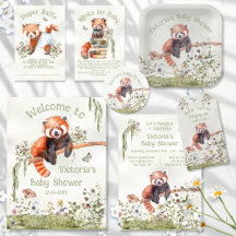 Adorable Red Panda Bear Baby Shower