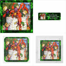 Funny Merry Elves Gift Wrapping Cards & Gifts